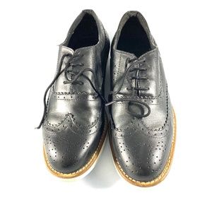 ASOS Black Faux Leather Oxford/Brogue Shoes